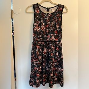 xhilaration Black Floral Dress (Size S)